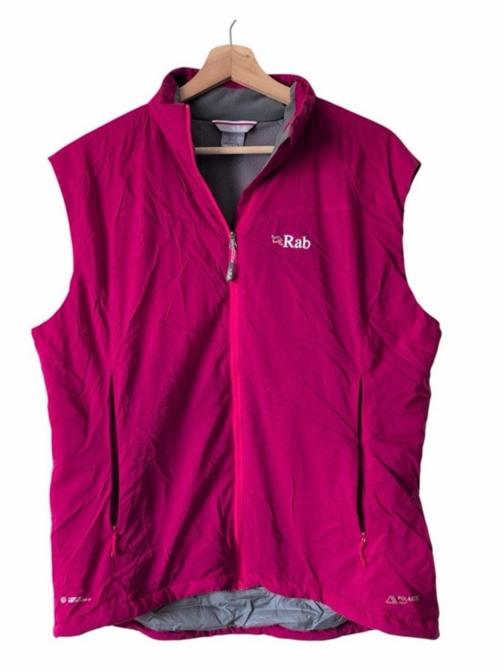 Rab Strata Vest Women's US Large UK 14 - Pink Microlight Polartech Gilet Puffer